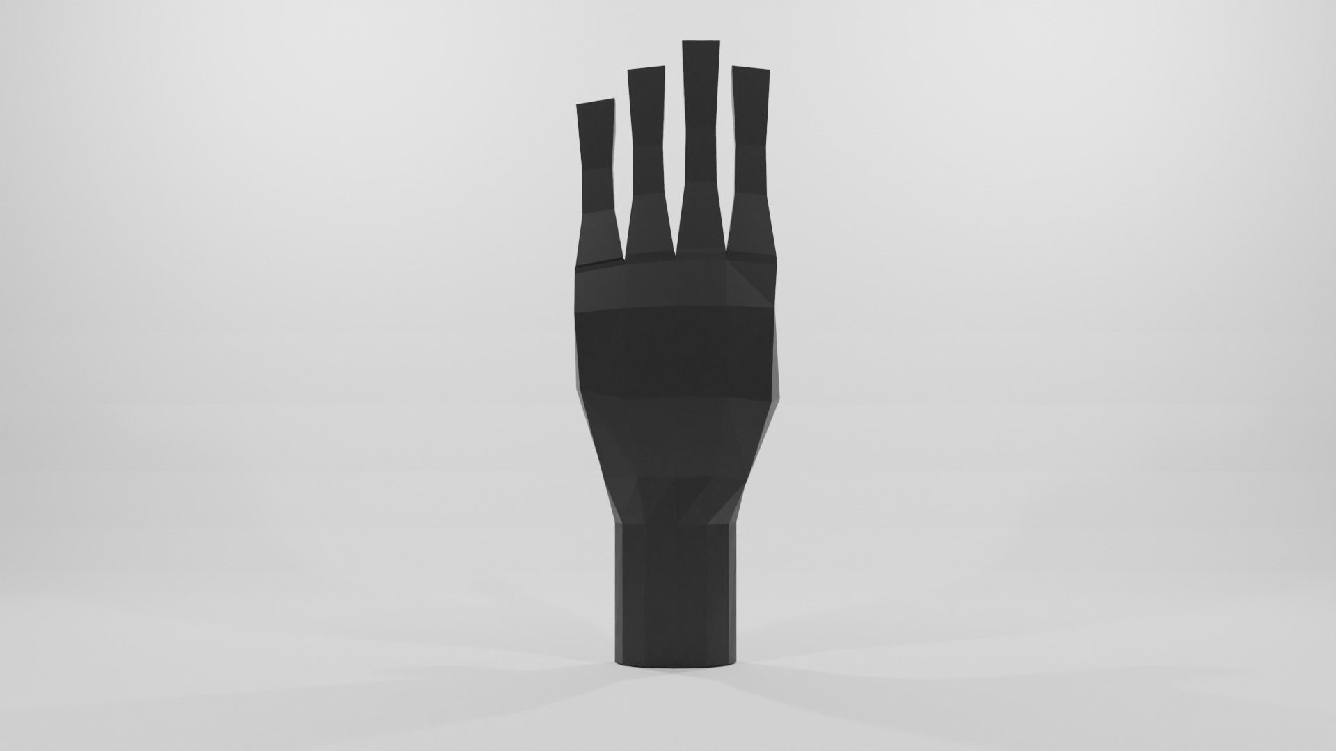 Basic Hand  Low-poly 3D model_2