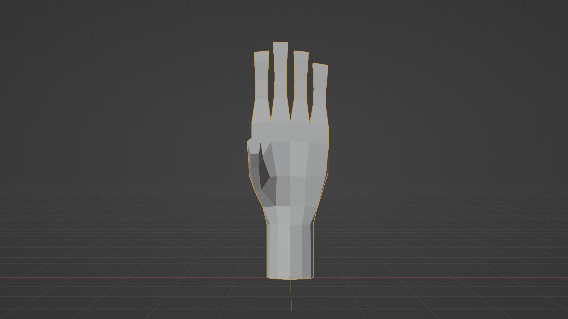 Basic Hand  Low-poly 3D model_6