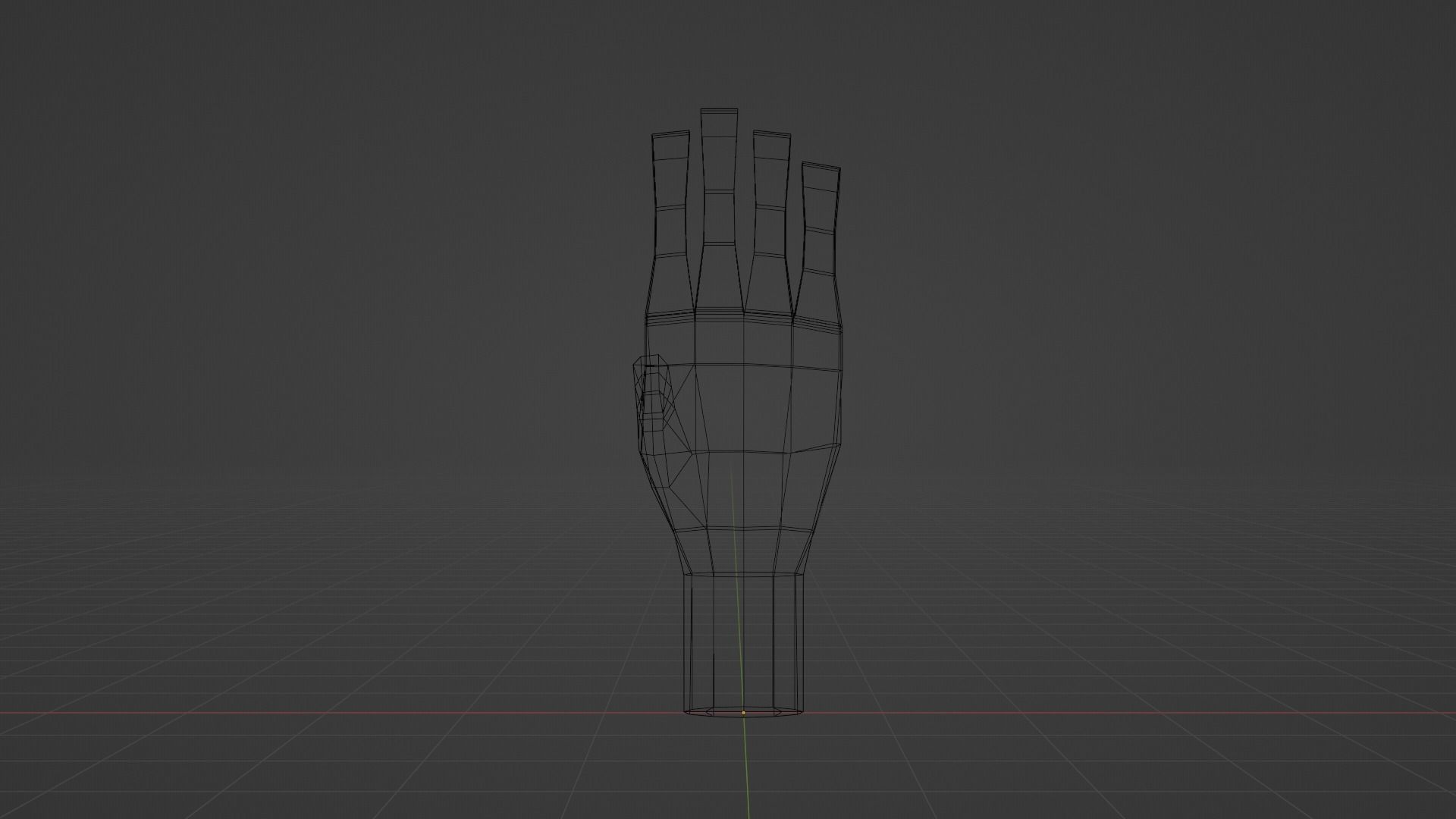 Basic Hand  Low-poly 3D model_5