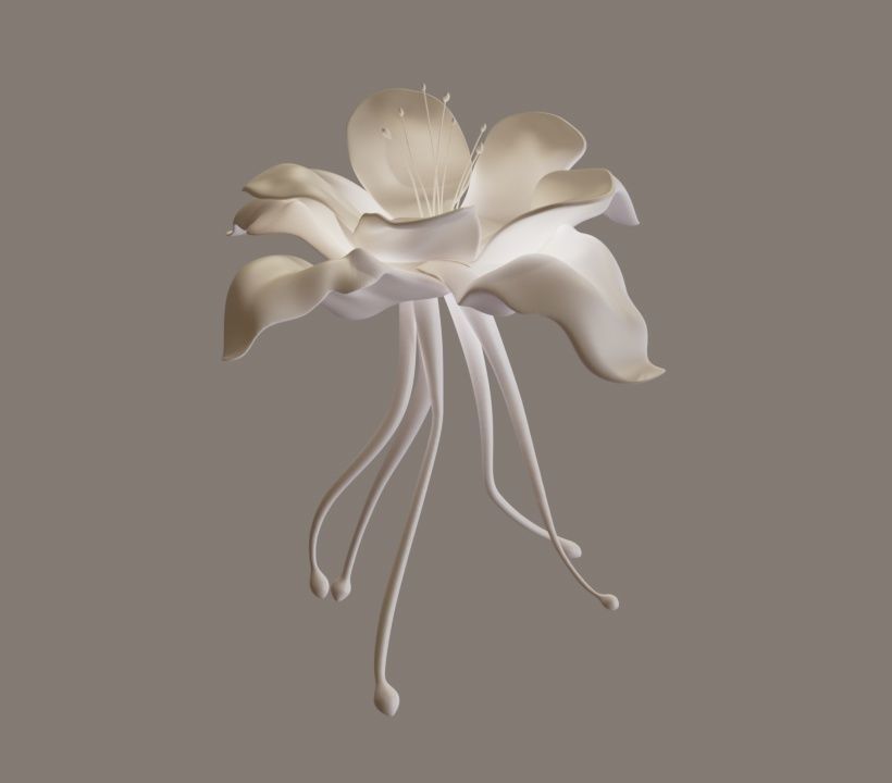 Etherial Pink Enchanting Flower 3D model_2