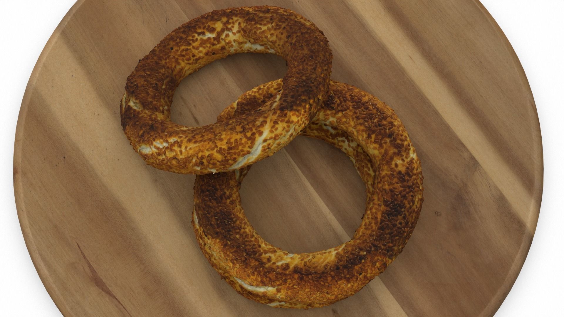Sesame bread ring Low-poly 3D model_4