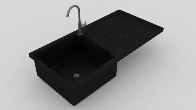 Kitchen sink and faucet 3D model