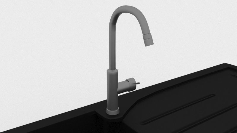Kitchen sink and faucet 3D model_4