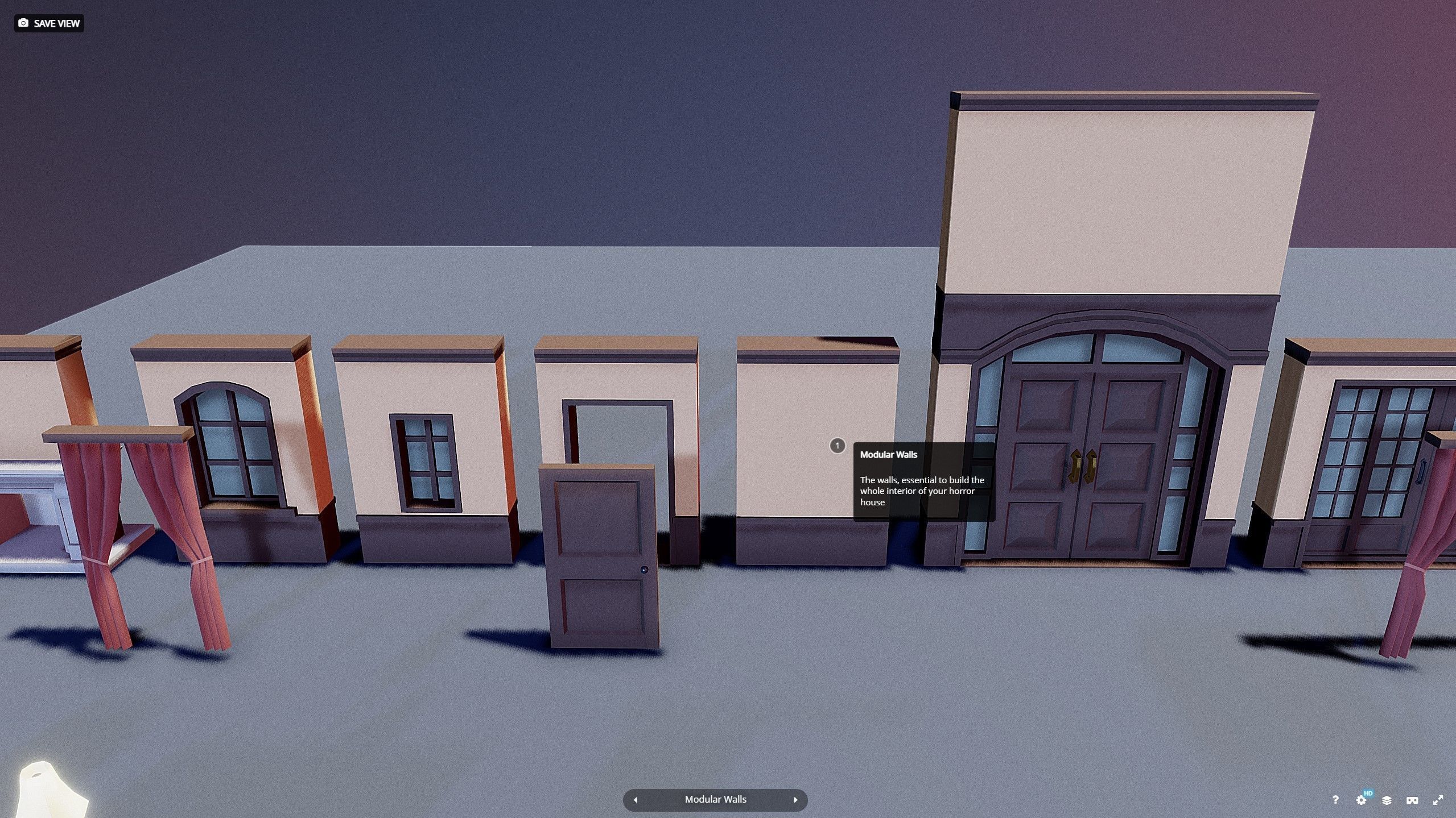 Horror modular House - Asset  Low-poly 3D model_11