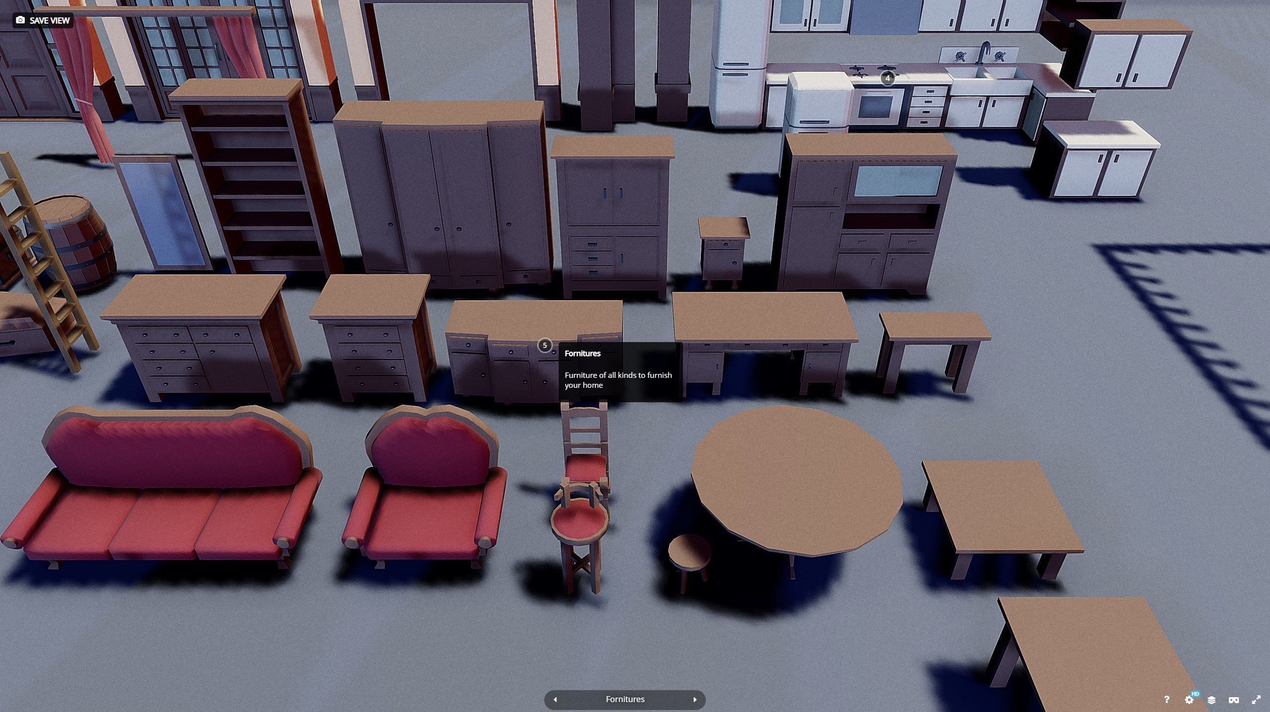 Horror modular House - Asset  Low-poly 3D model_10