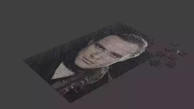 Marlon Brando Puzzle Low-poly 3D model
