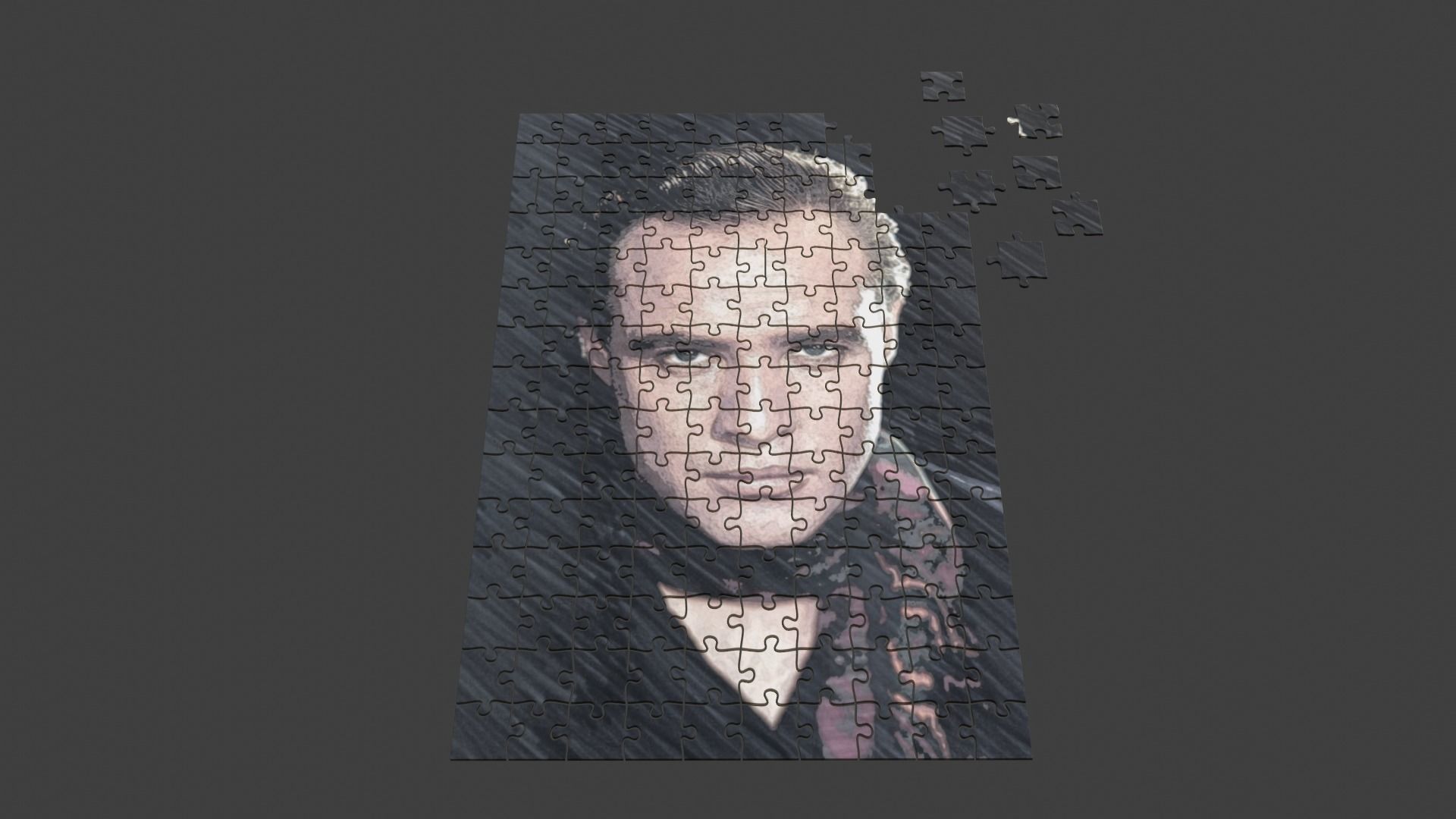 Marlon Brando Puzzle Low-poly 3D model_2