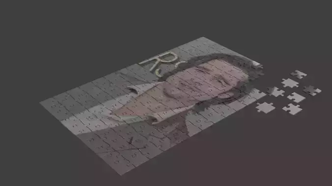 Brad Pitt Puzzle Low-poly 3D model