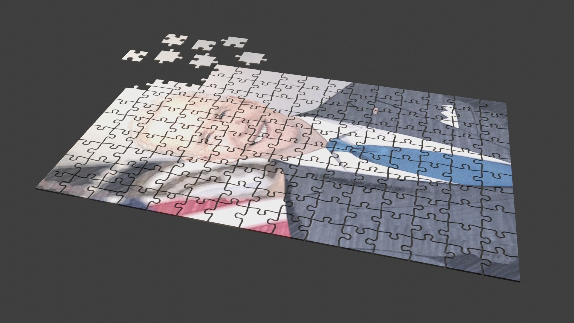 Joe Biden Puzzle Low-poly 3D model_7