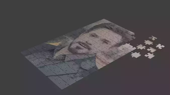 Robert Downey Puzzle Low-poly 3D model
