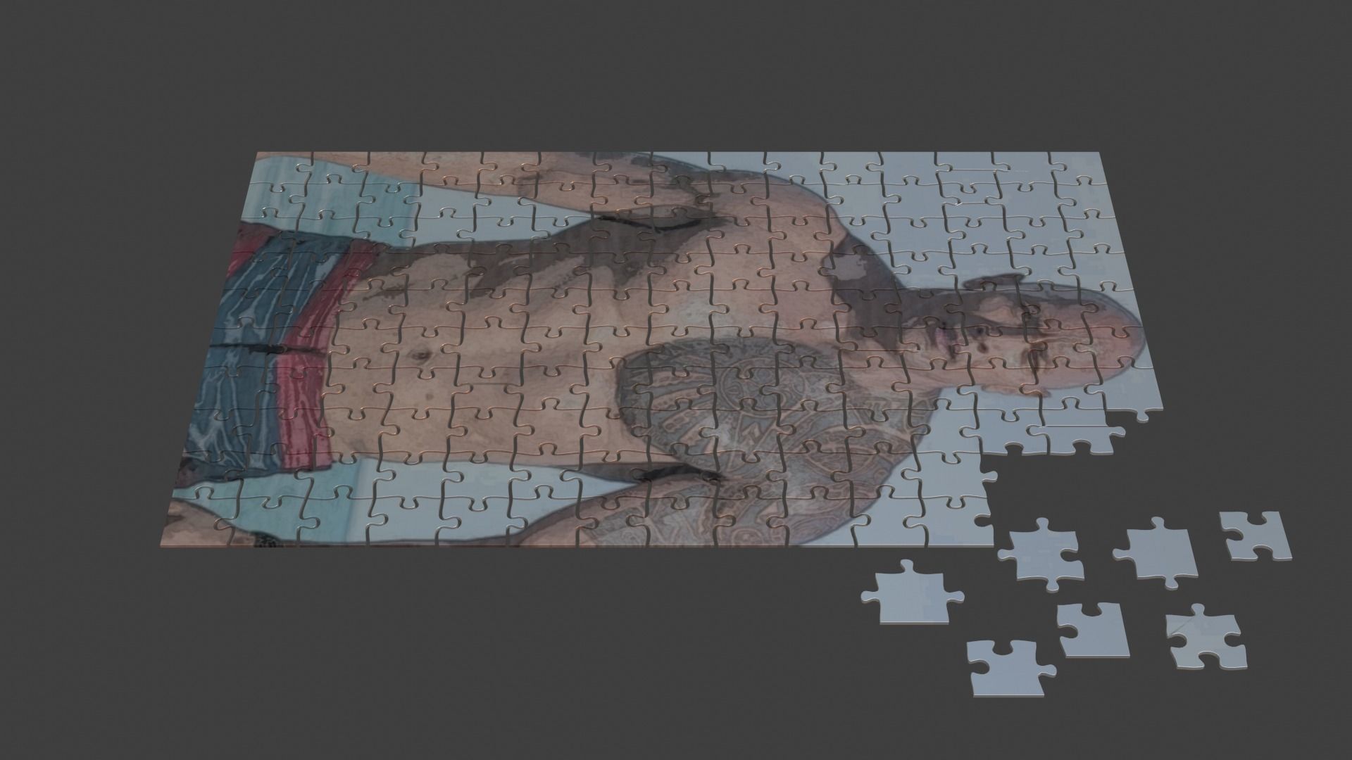 Dwayne Johnson Puzzle Low-poly 3D model_4