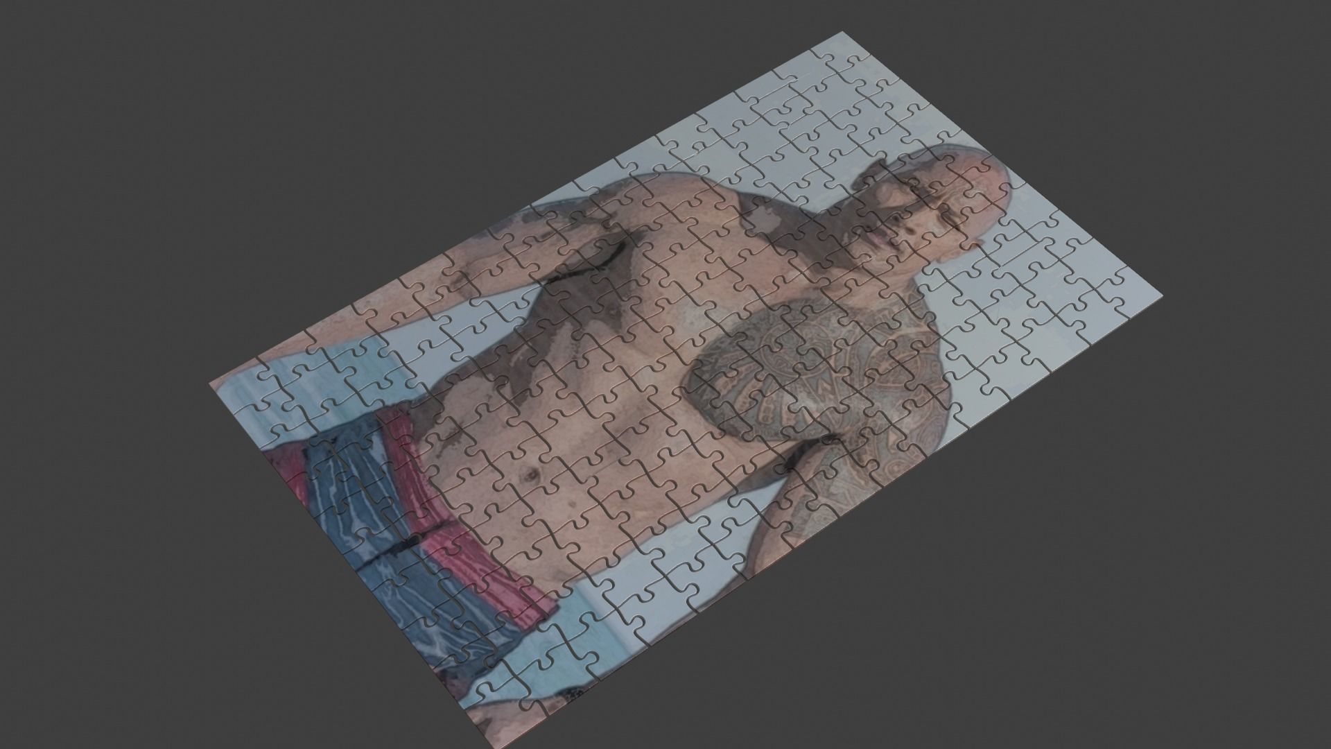 Dwayne Johnson Puzzle Low-poly 3D model_5