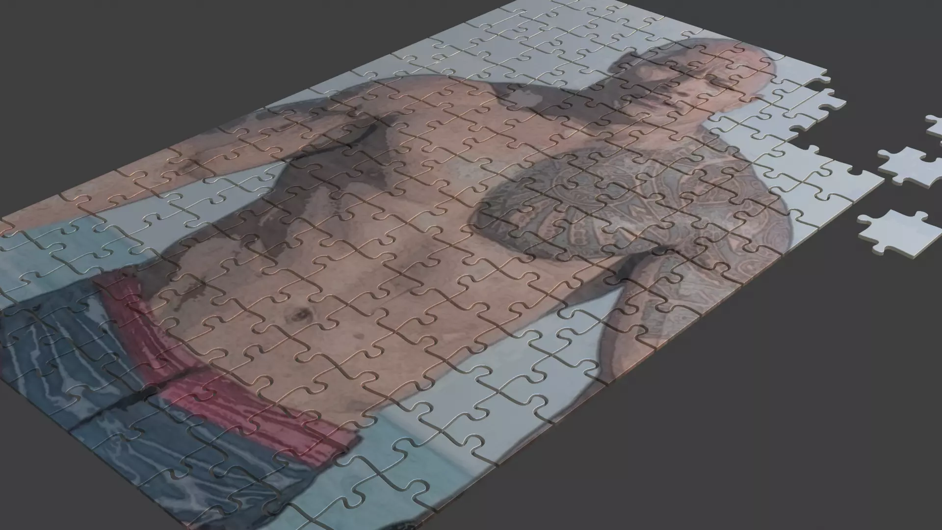 Dwayne Johnson Puzzle Low-poly 3D model_0