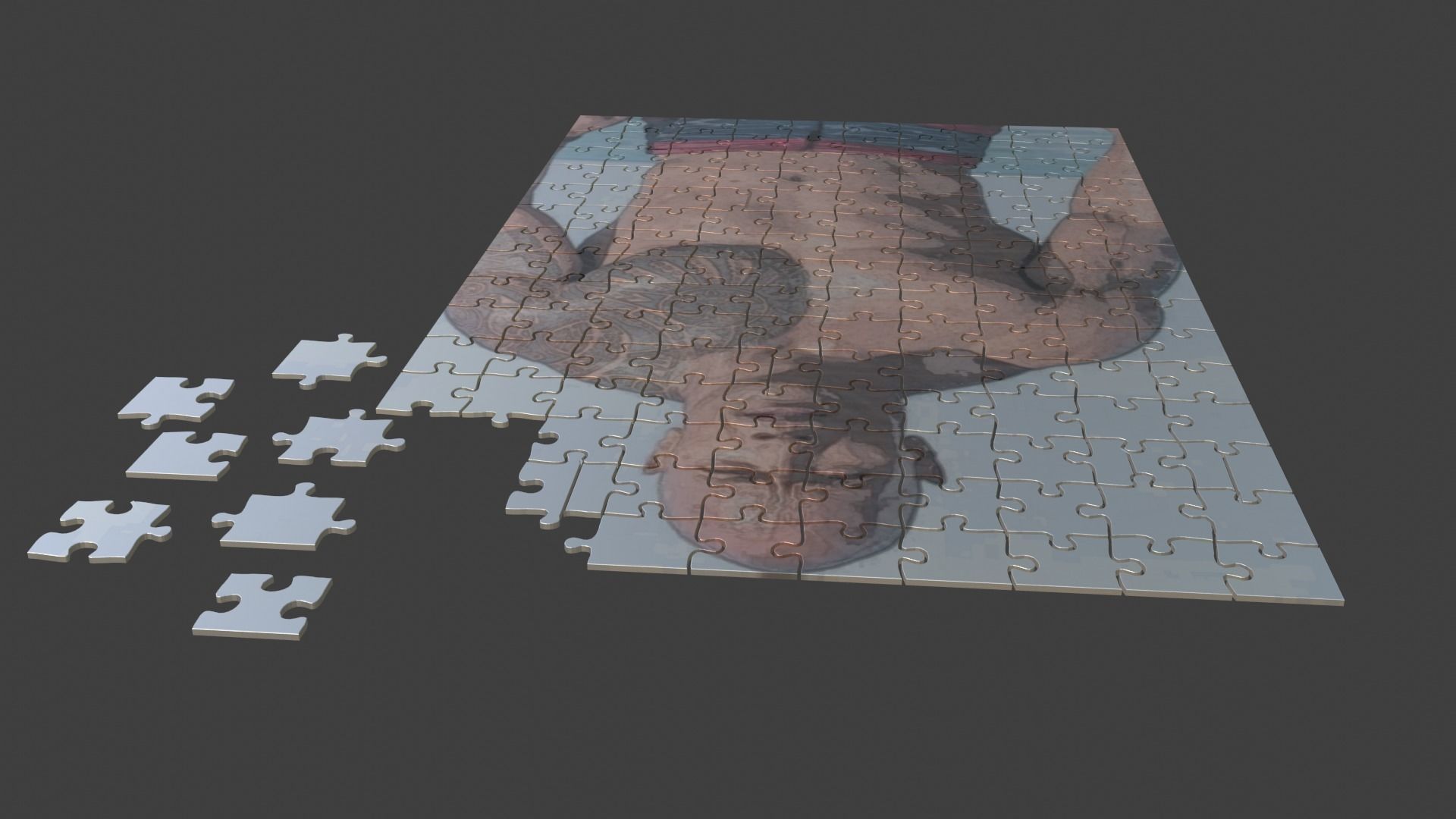 Dwayne Johnson Puzzle Low-poly 3D model_9
