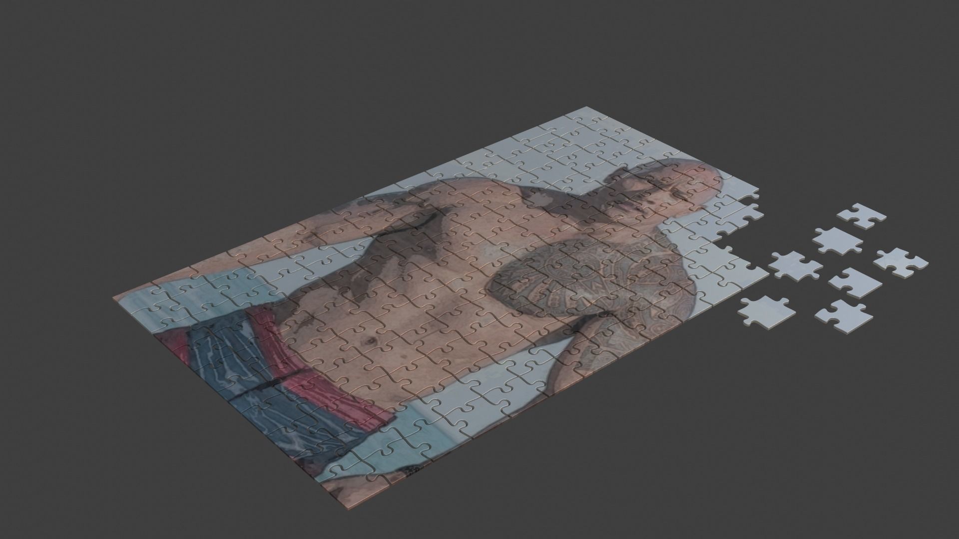 Dwayne Johnson Puzzle Low-poly 3D model_1