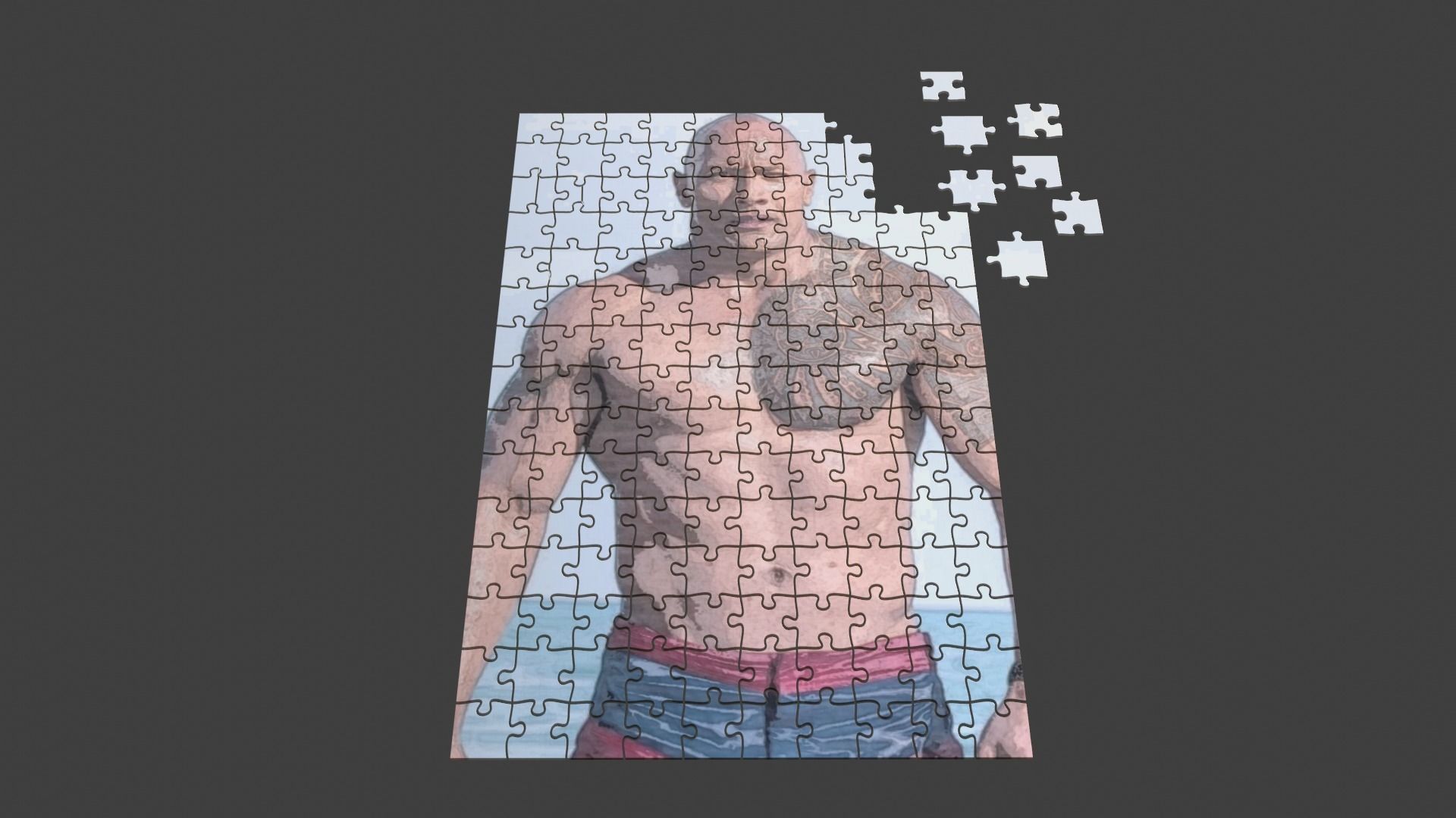 Dwayne Johnson Puzzle Low-poly 3D model_3