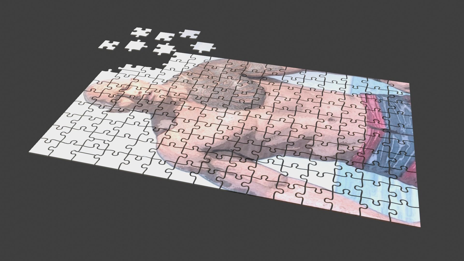 Dwayne Johnson Puzzle Low-poly 3D model_8