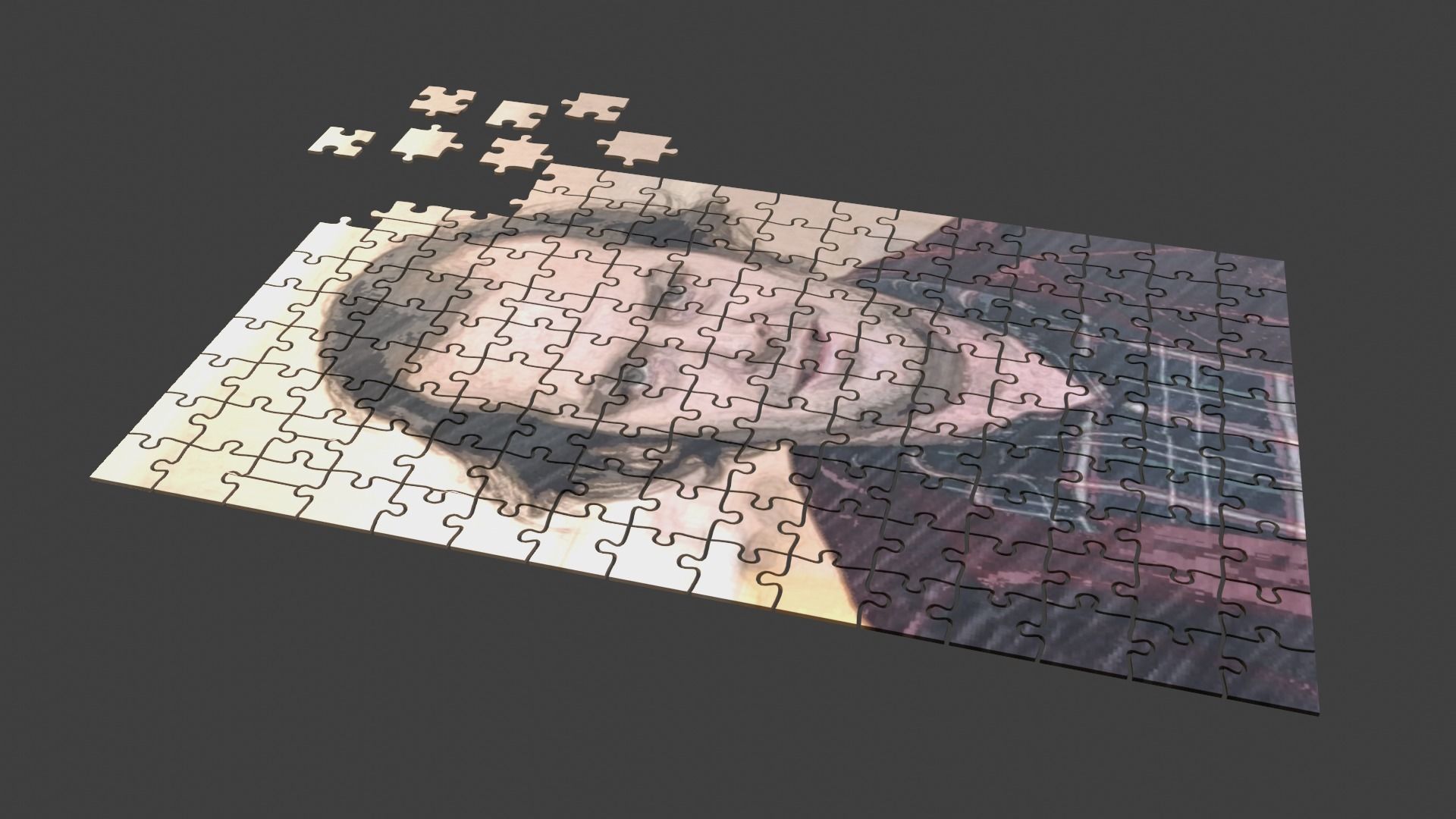 Jack Nicholson Puzzle Low-poly 3D model_7