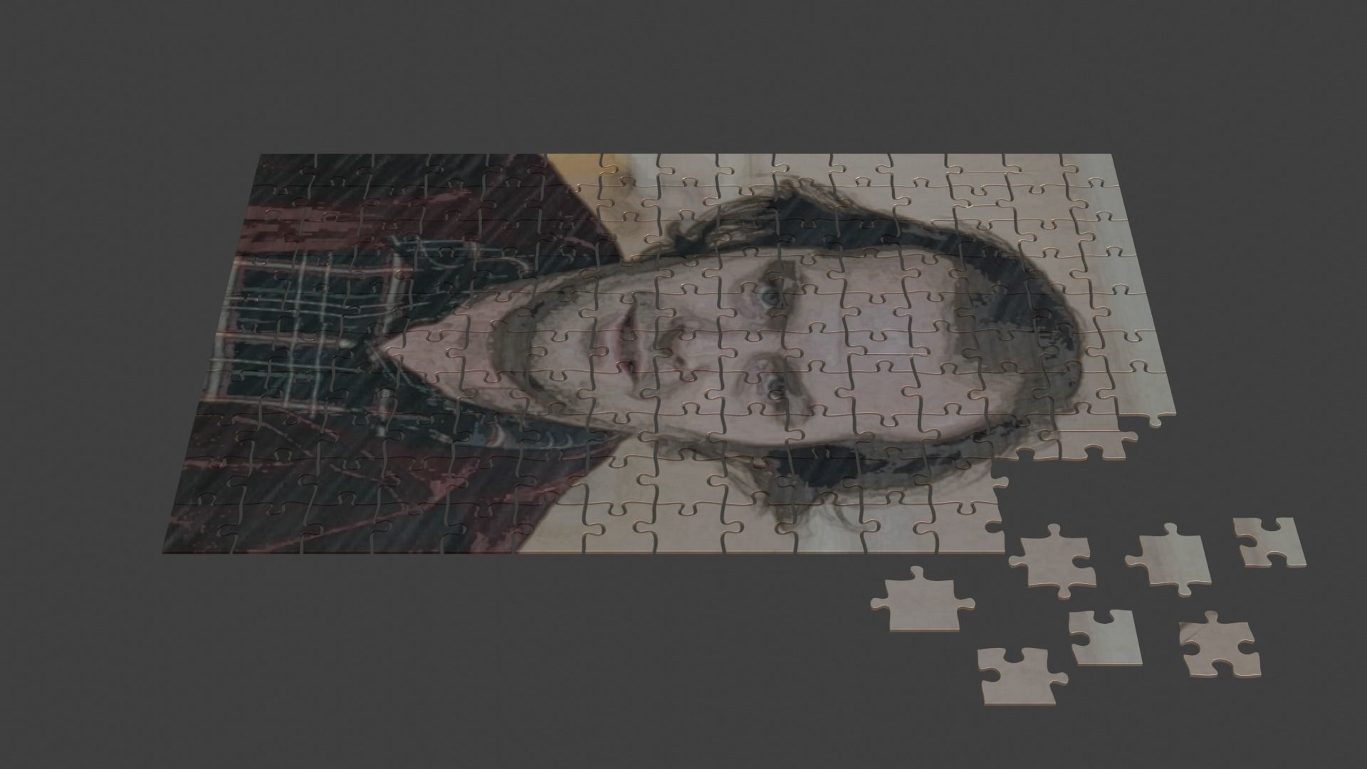 Jack Nicholson Puzzle Low-poly 3D model_3