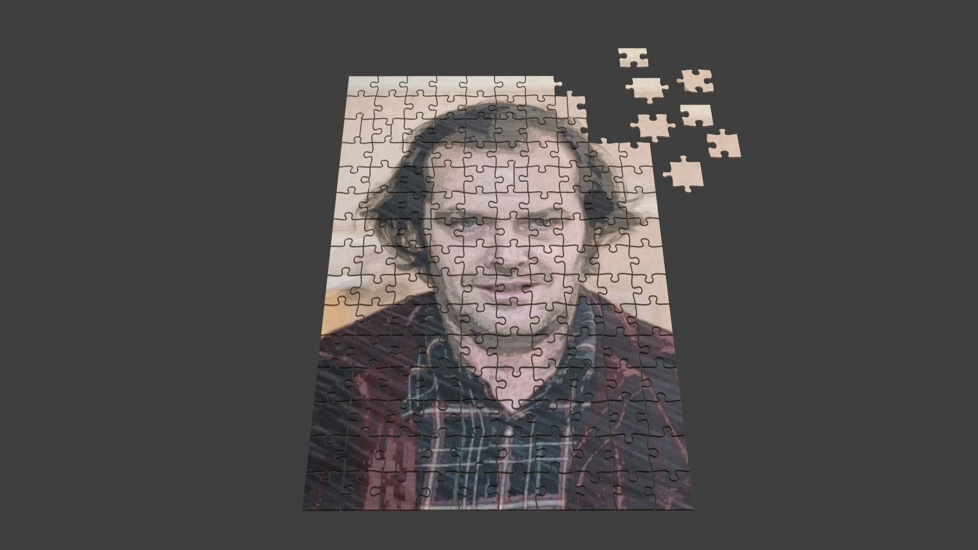 Jack Nicholson Puzzle Low-poly 3D model_2
