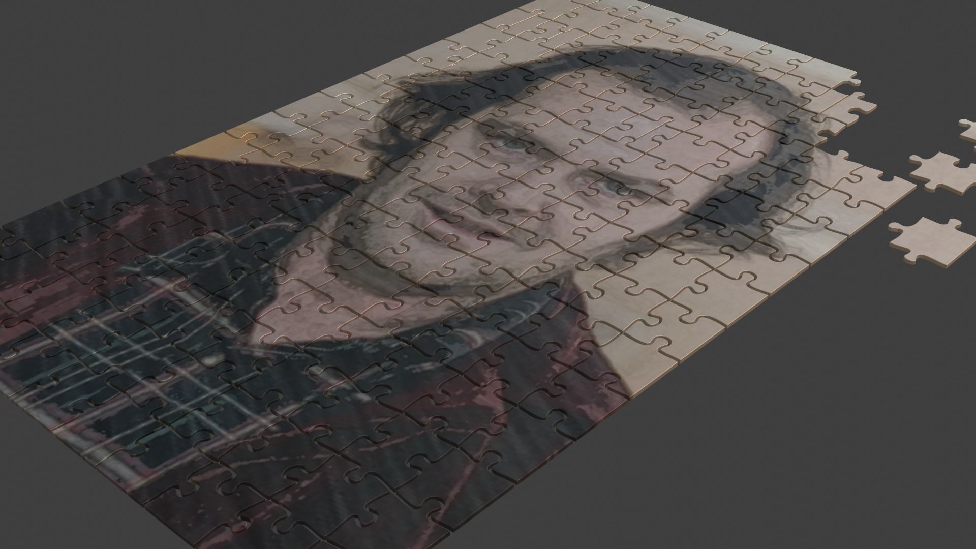 Jack Nicholson Puzzle Low-poly 3D model_9