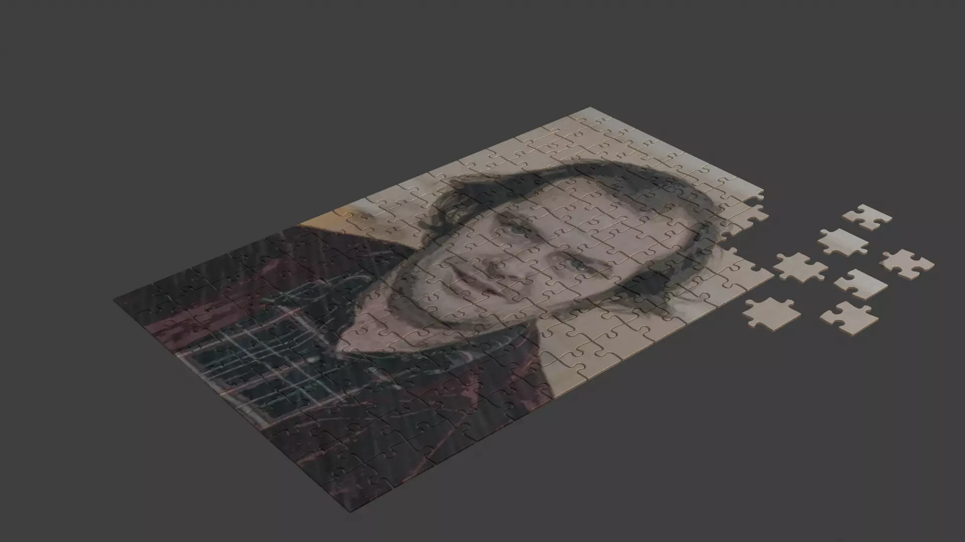 Jack Nicholson Puzzle Low-poly 3D model_0