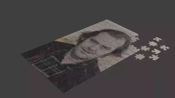 Jack Nicholson Puzzle Low-poly 3D model