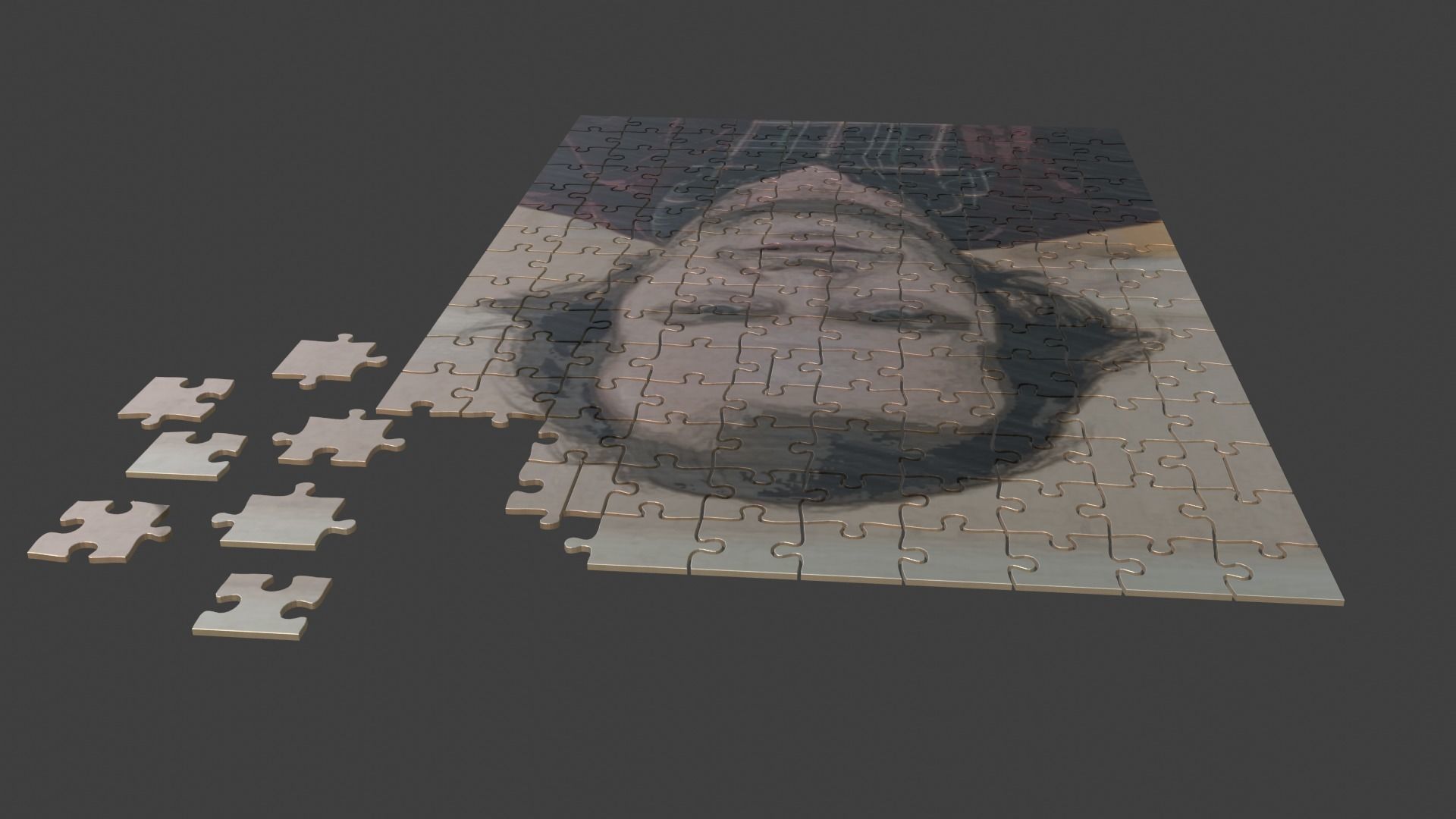 Jack Nicholson Puzzle Low-poly 3D model_8