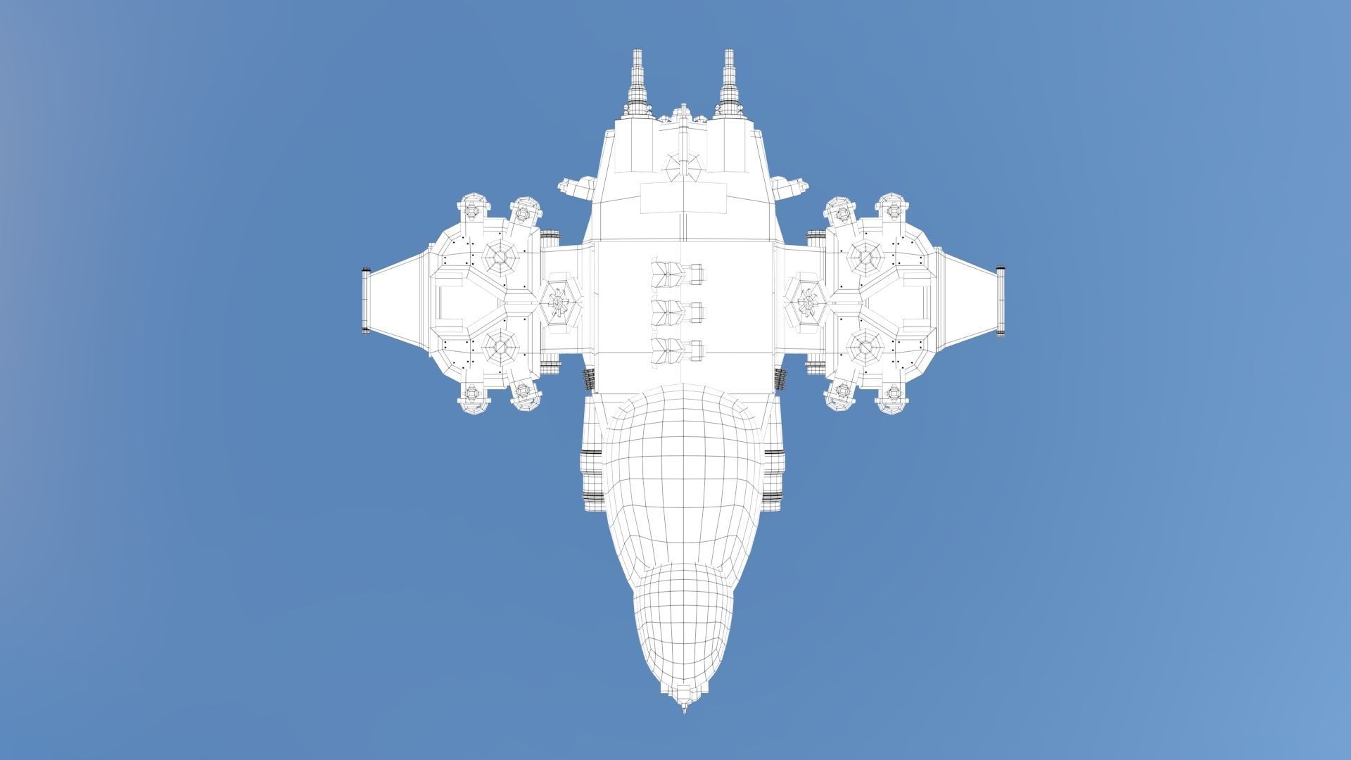 SpaceShip  Low-poly 3D model_22
