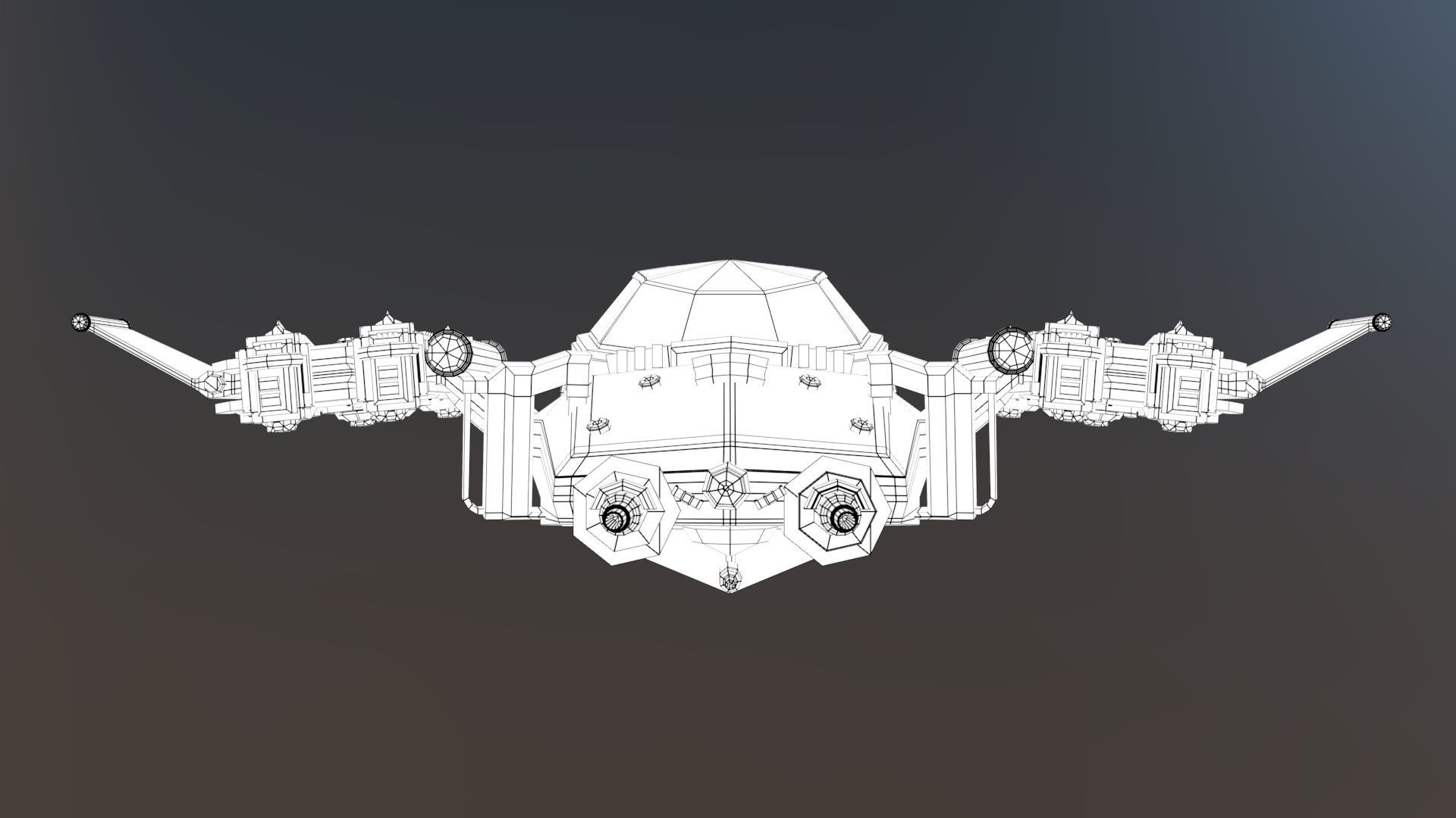 SpaceShip  Low-poly 3D model_20