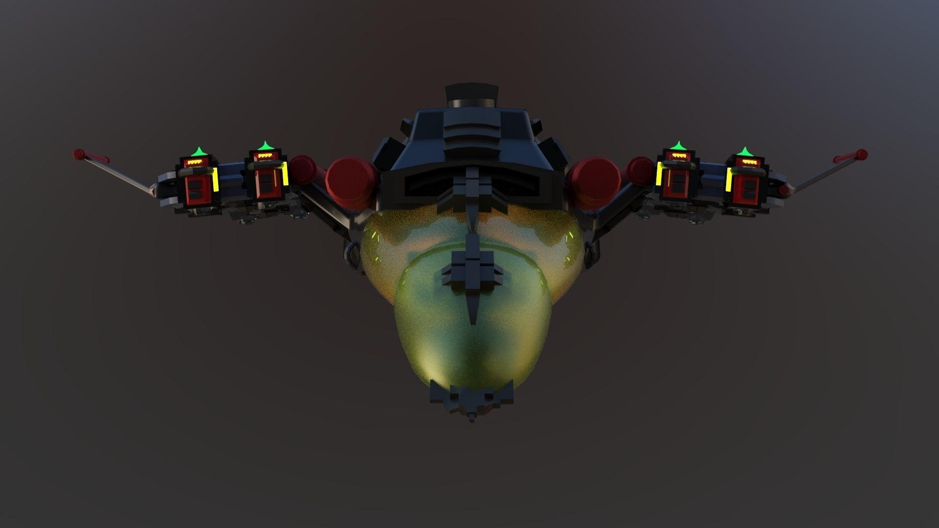 SpaceShip  Low-poly 3D model_8