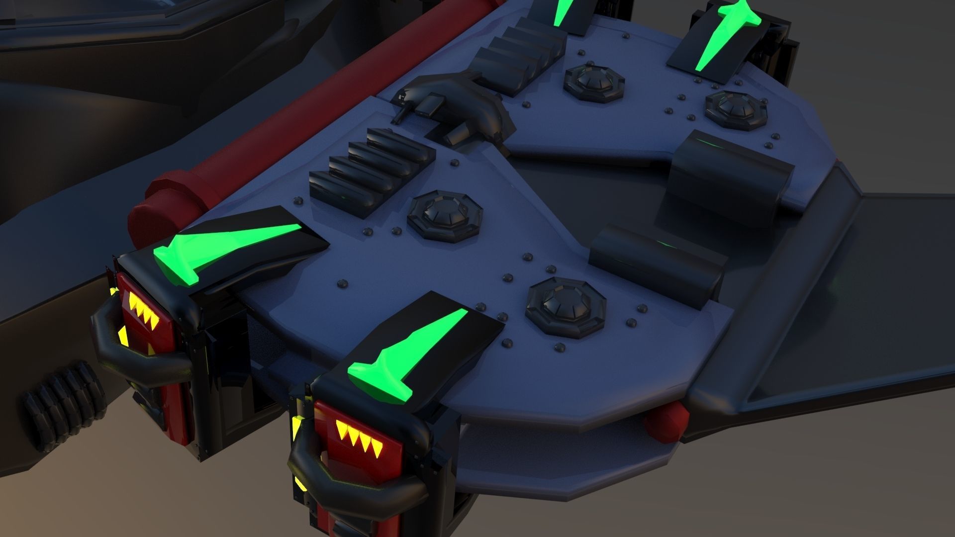 SpaceShip  Low-poly 3D model_11