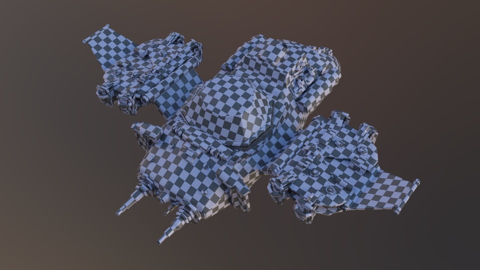 SpaceShip  Low-poly 3D model_14