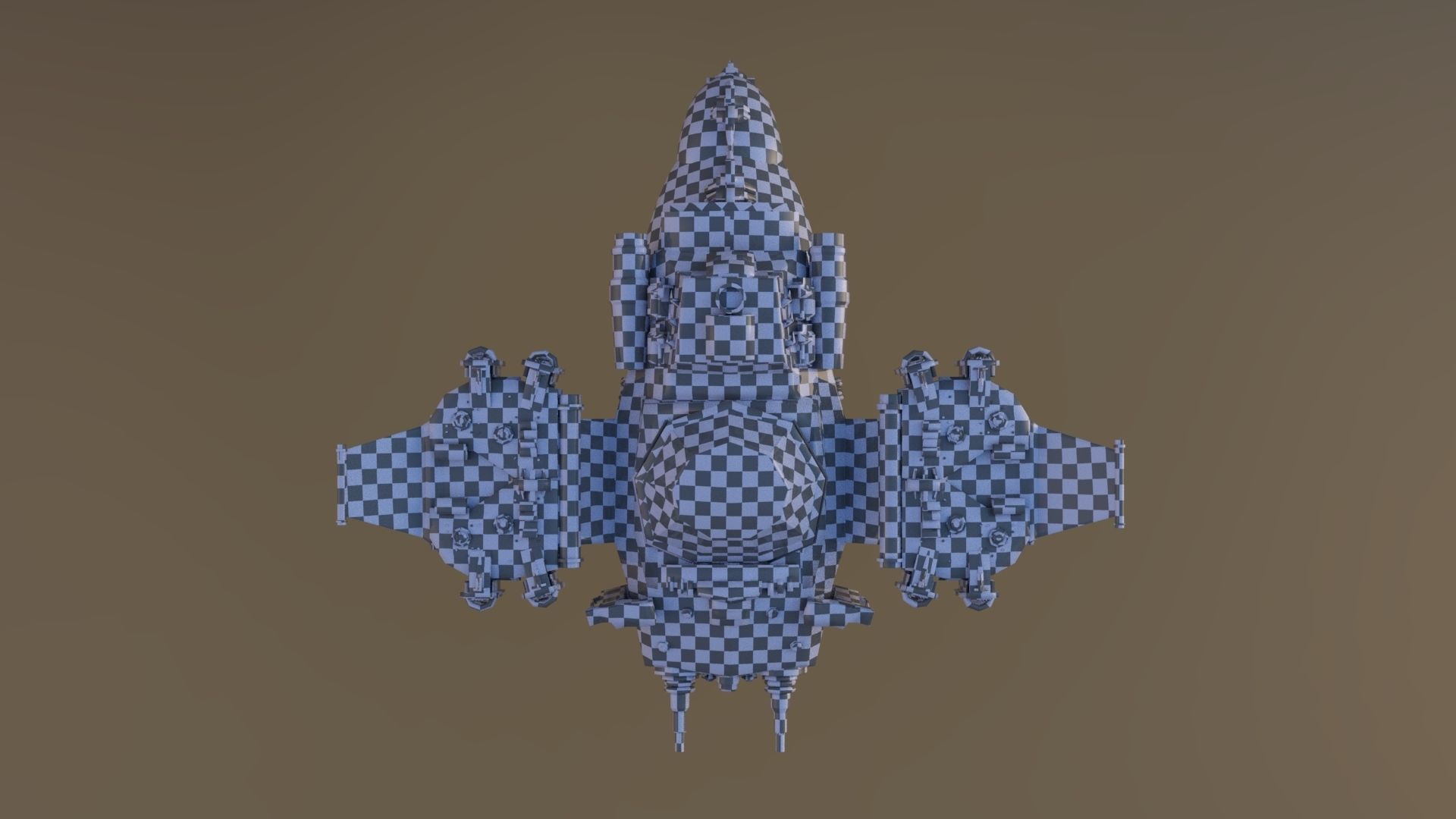 SpaceShip  Low-poly 3D model_15