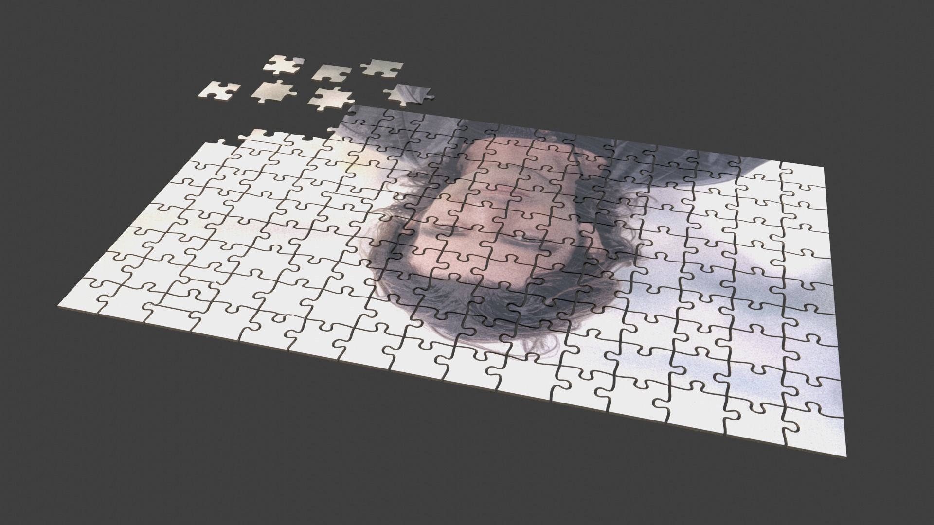 Antonio Banderas Puzzle Low-poly 3D model_7