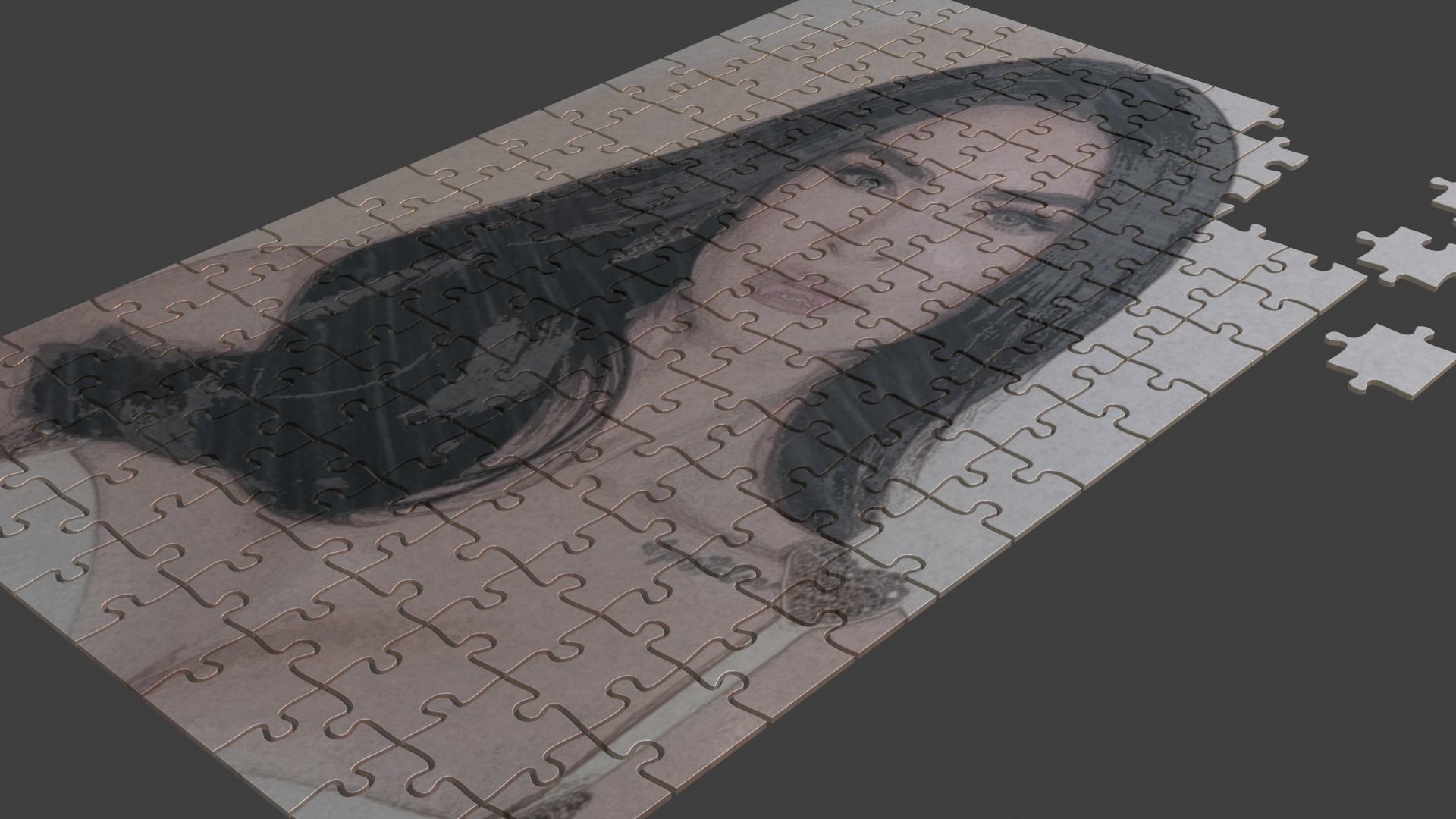 Megan Fox Puzzle Low-poly 3D model_9