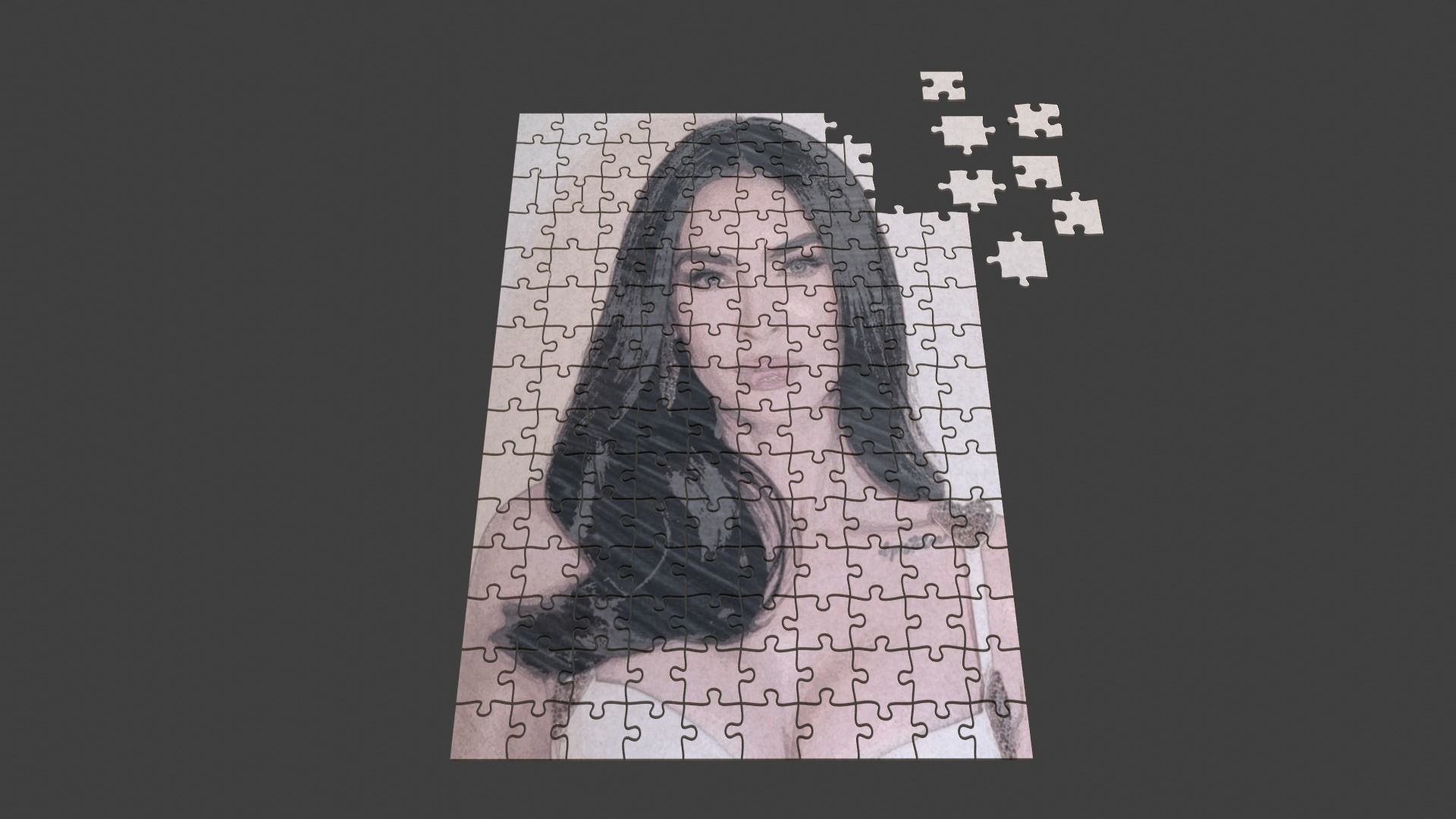 Megan Fox Puzzle Low-poly 3D model_2