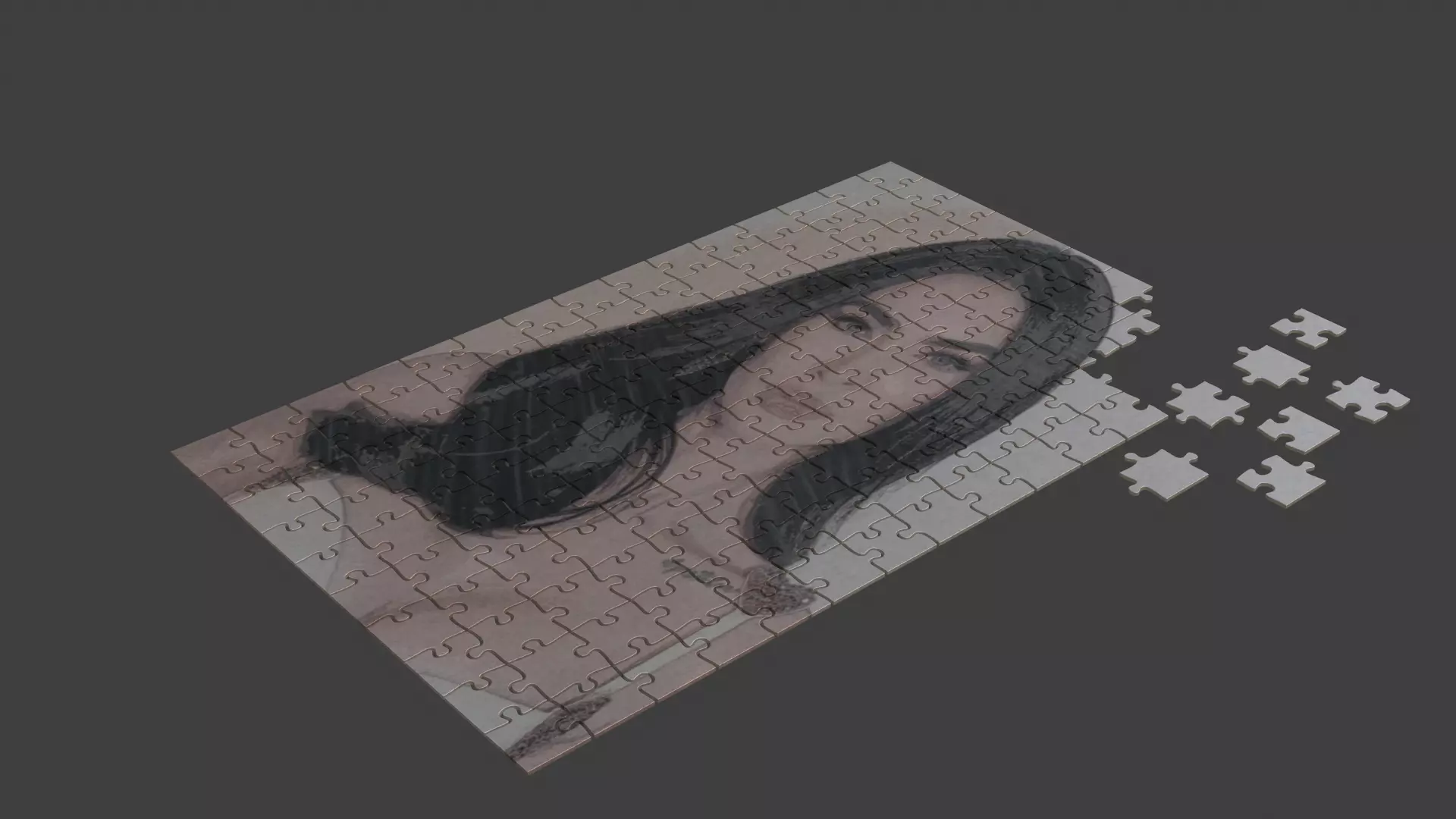 Megan Fox Puzzle Low-poly 3D model_0