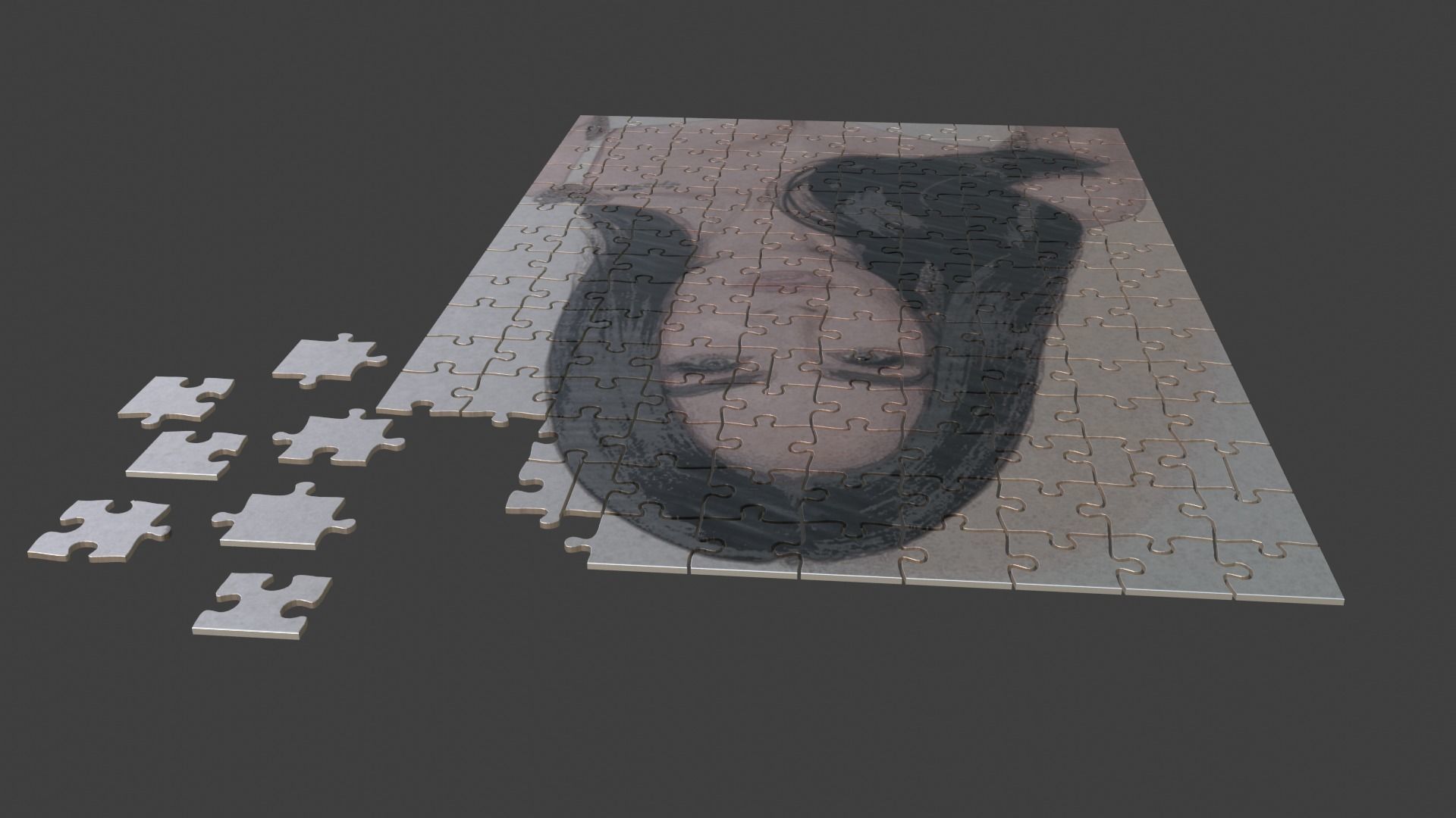 Megan Fox Puzzle Low-poly 3D model_8