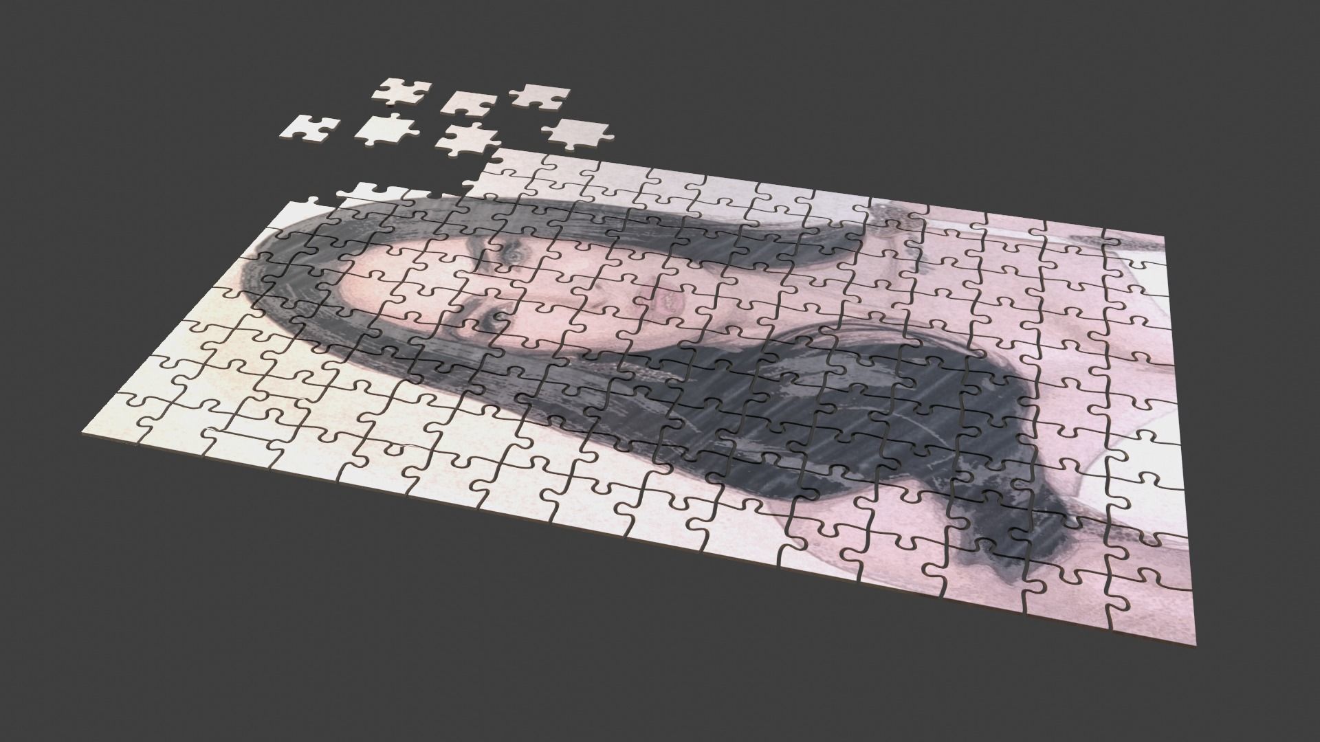 Megan Fox Puzzle Low-poly 3D model_7