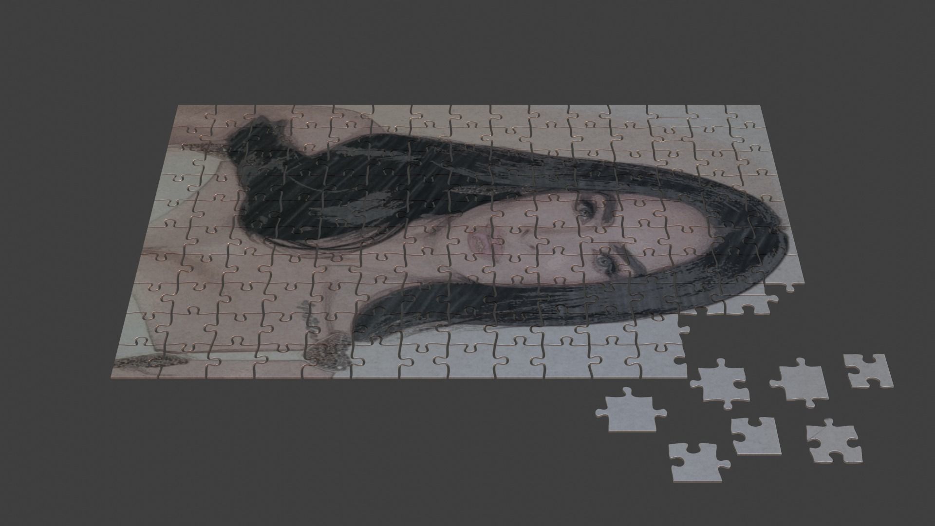 Megan Fox Puzzle Low-poly 3D model_3