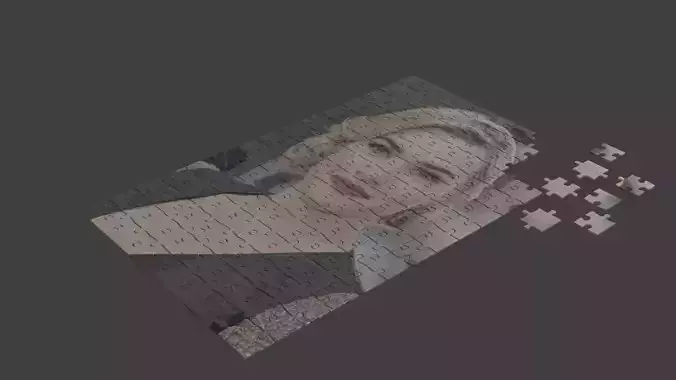 Kate Winslet Puzzle Low-poly 3D model