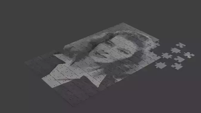Katharine Hepburn Puzzle Low-poly 3D model