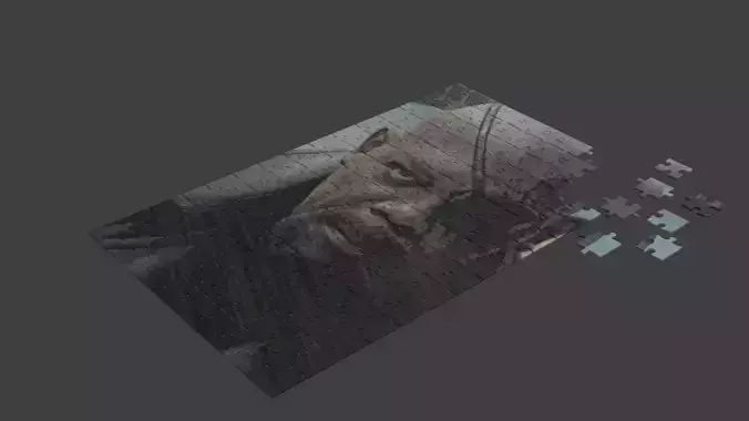 Samuel L Jackson Puzzle Low-poly 3D model