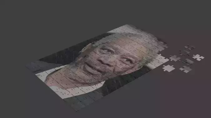 Morgan Freeman Puzzle Low-poly 3D model