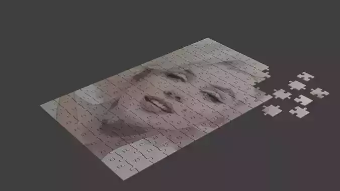 Marilyn Monroe Puzzle Low-poly 3D model