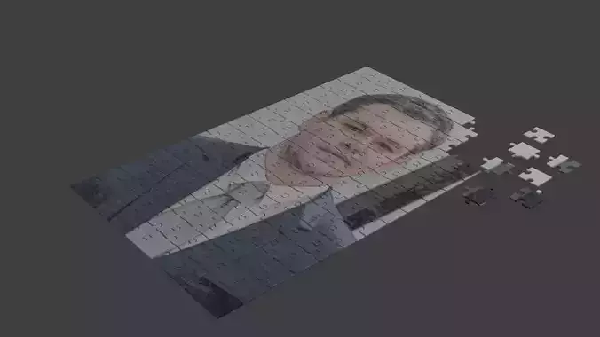 Matt Damon Puzzle Low-poly 3D model