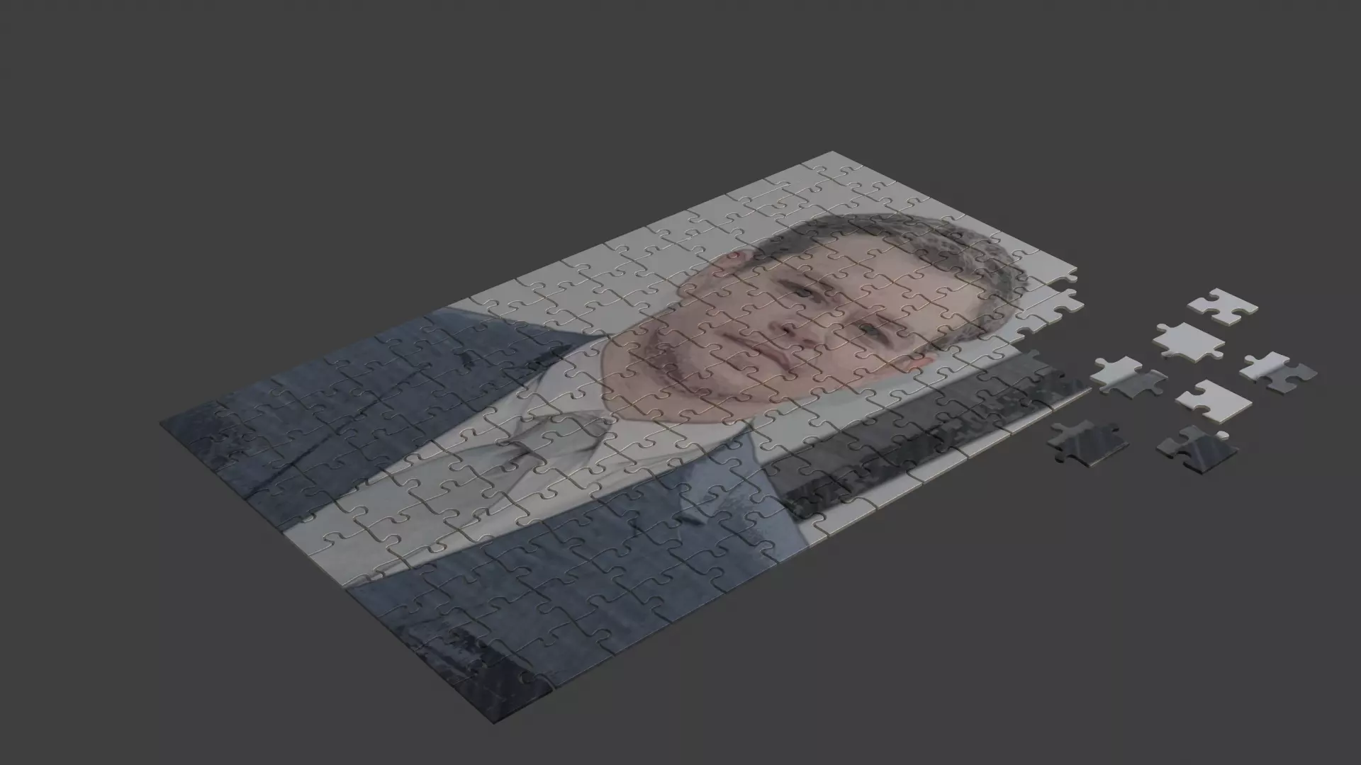 Matt Damon Puzzle Low-poly 3D model_0