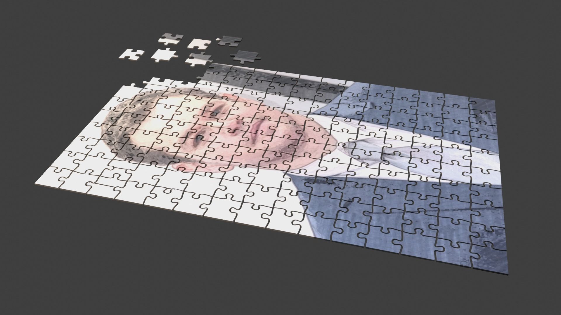 Matt Damon Puzzle Low-poly 3D model_7