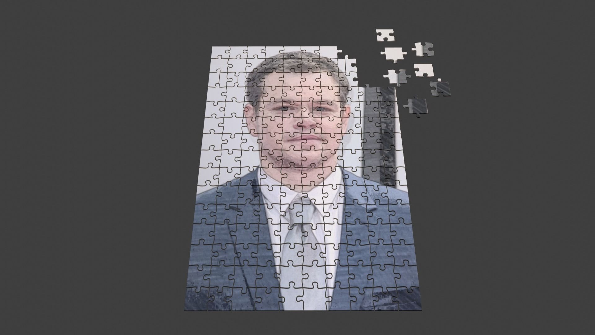 Matt Damon Puzzle Low-poly 3D model_2